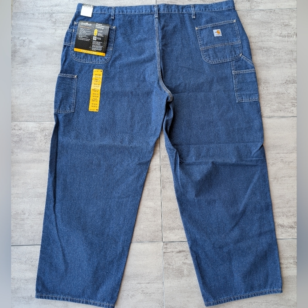Carhartt FR Men's Original Work Dungaree Fit Straight Leg 54 x 32 NWT - Picture 5 of 9